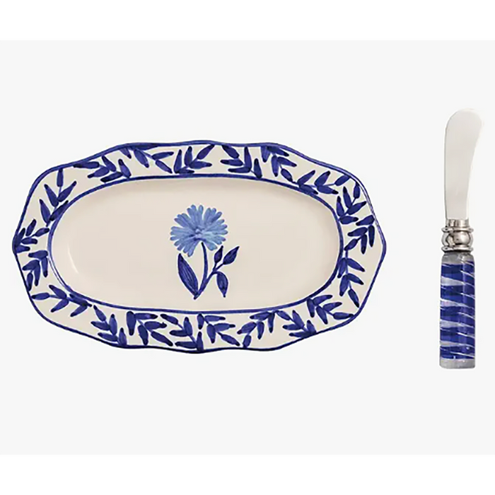 Set de Mesa Floral Azul