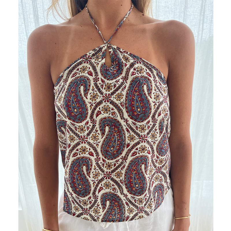 Top Estampados Algodón Cuello Halter