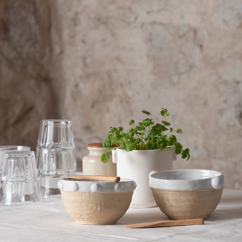 Set Bowl de Cerámica Full Dots con Cuchillo
