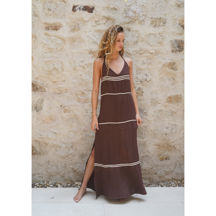 Vestido Chocolate Rayas