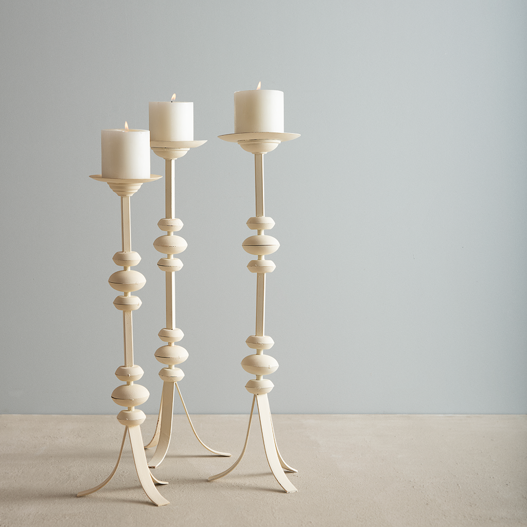 Candelabro Fierro Crema