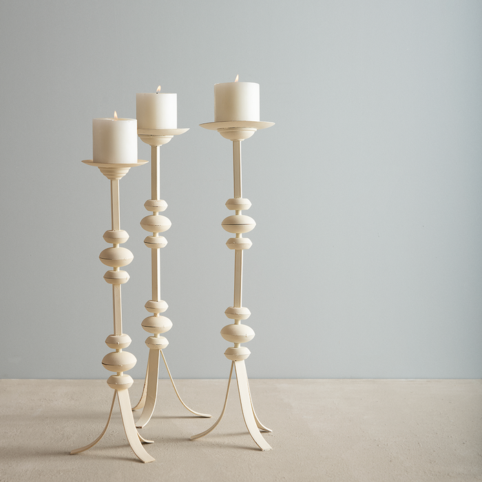 Candelabro Fierro Crema